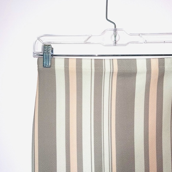 Boohoo Tan & White Striped High Rise Bodycon Fitted Midi Skirt 4 Women’s - Picture 2 of 9